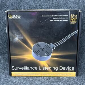 NEW Qsee Surveillance Listening Device Indoor Microphone Open Box / Untested